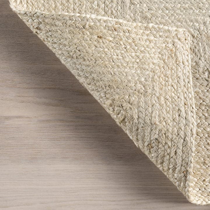 Off White Jute Area Rug 5'x7' Box Design Braided Jute Rug for Living Room Hemp Hallway Rug