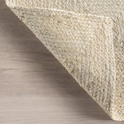 Off White Jute Area Rug 5'x7' Box Design Braided Jute Rug for Living Room Hemp Hallway Rug