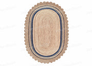 5'x7' Oval Jute Rug Scalloped Jute Rug 8'x10' Oval Bathroom Rug 3'x4'