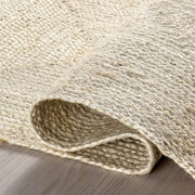 Off White Jute Area Rug 5'x7' Box Design Braided Jute Rug for Living Room Hemp Hallway Rug