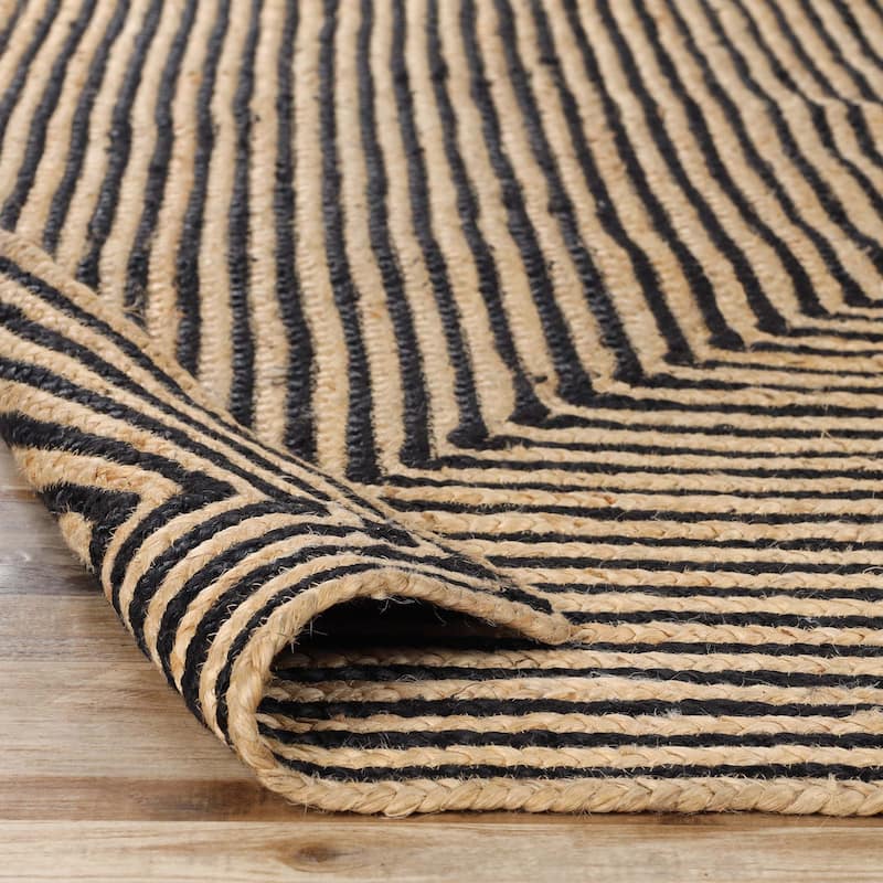 Psychedelic Rugs, Black Jute Rug, Large Area Rug for Heavy Traffic, Indoor Outdoor Rugs