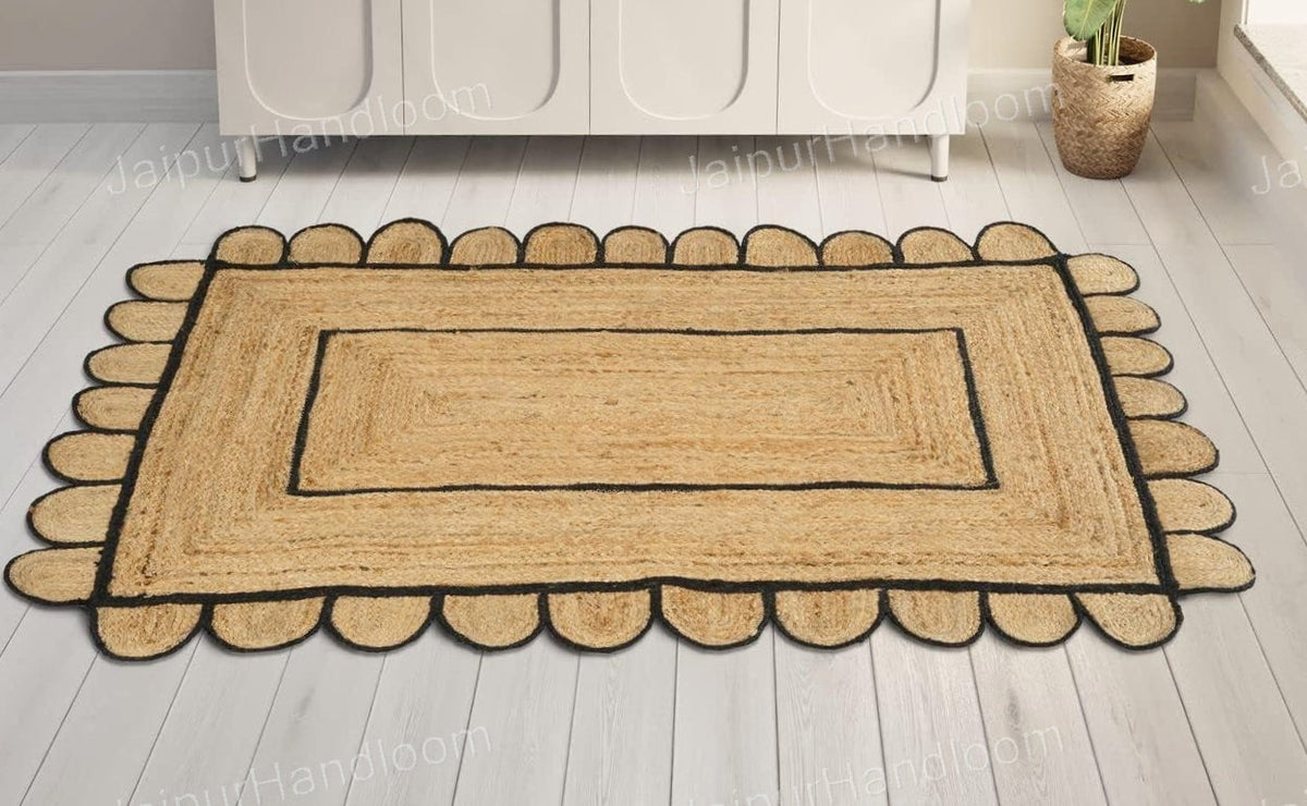 6'x8' Jute Scalloped Rug Seagrass Jute Runner 3'x14' Scallop Doormat 2'x3'