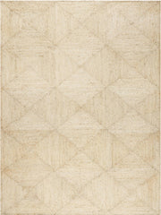 Off White Jute Area Rug 5'x7' Box Design Braided Jute Rug for Living Room Hemp Hallway Rug