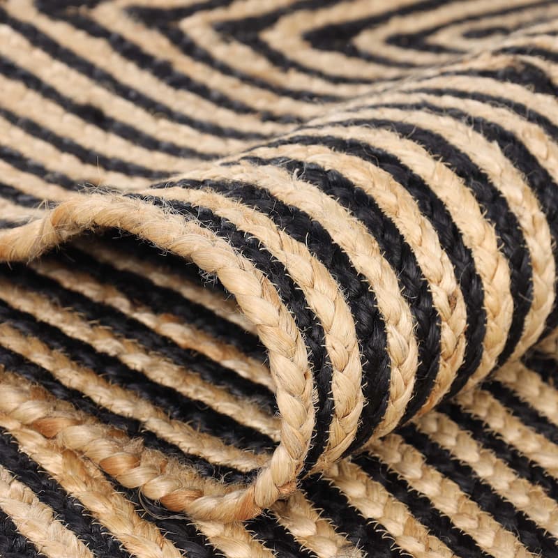 Psychedelic Rugs, Black Jute Rug, Large Area Rug for Heavy Traffic, Indoor Outdoor Rugs