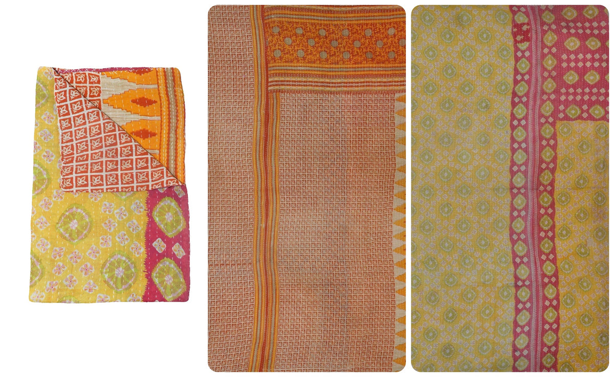 fair trade vintage kantha quilt
