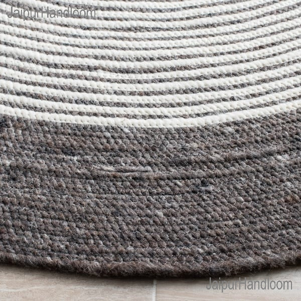 Black & White Oval Rug Natural Fiber Oval Carpet 4'x6' Hemp Jute Oval Doormats