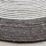 Black & White Oval Rug Natural Fiber Oval Carpet 4'x6' Hemp Jute Oval Doormats