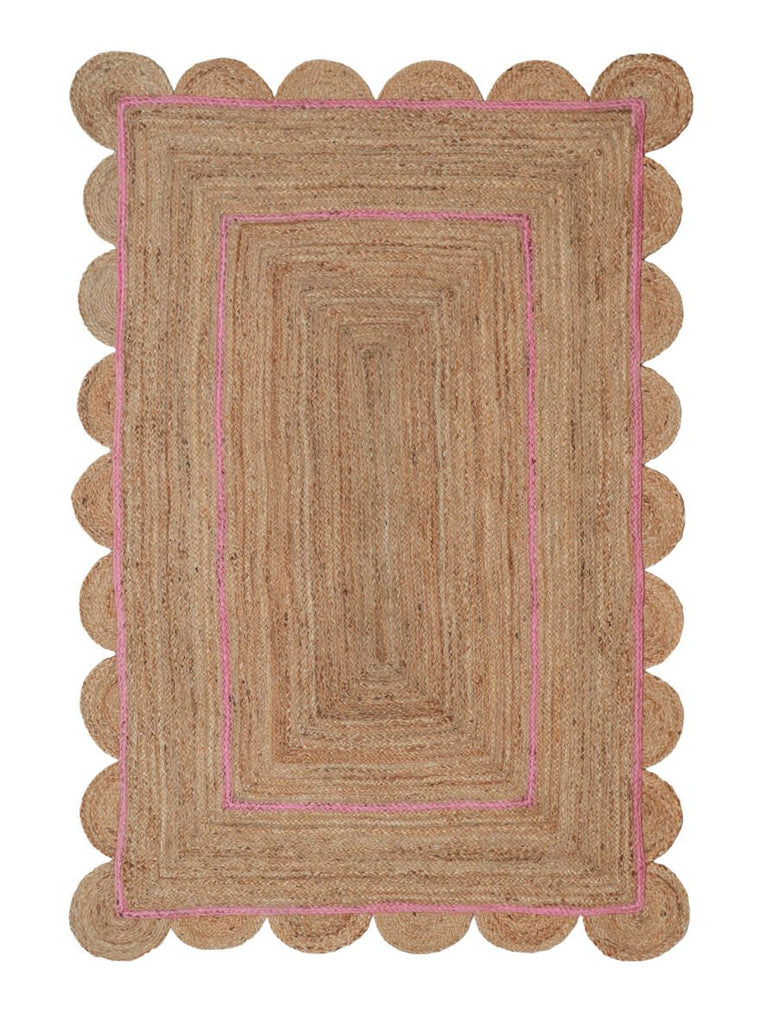 Hand-Braided 5 X 7 Scalloped Carpet Rugs for Living Room ON SALE