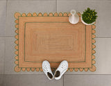 Braided Jute Doormat Emerald Green Scalloped Jute Rug Runner