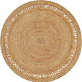 Braided Jute Farmhouse Round Rug for living room, dining room