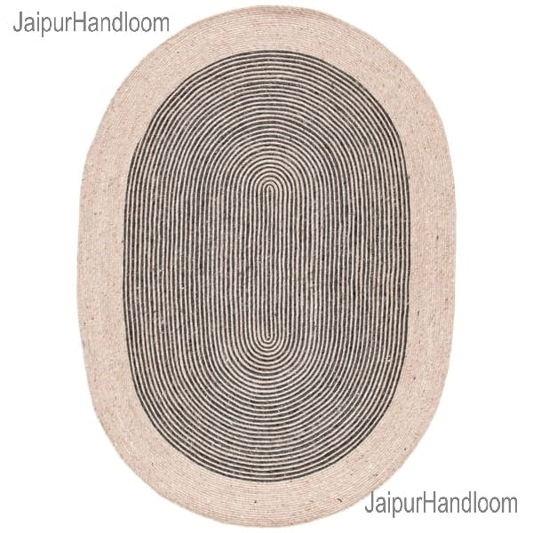 Braided Jute Oval Rug 8'x10' Psychedelic Jute Rug Seagrass Oval Rug Carpet 