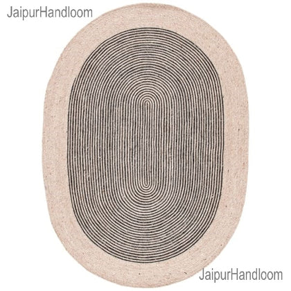 Braided Jute Oval Rug 8'x10' Psychedelic Jute Rug Seagrass Oval Rug Carpet 