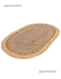 Brown Oval Jute Rug 5'x7' for Living Room Seagrass Oval Rug for Bedroom