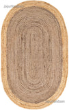 Brown Oval Jute Rug 5'x7' for Living Room Seagrass Oval Rug for Bedroom