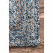 Heavy Duty Rug for Living Room, Natural Fiber Rug, Denim Jute Rug Carpet