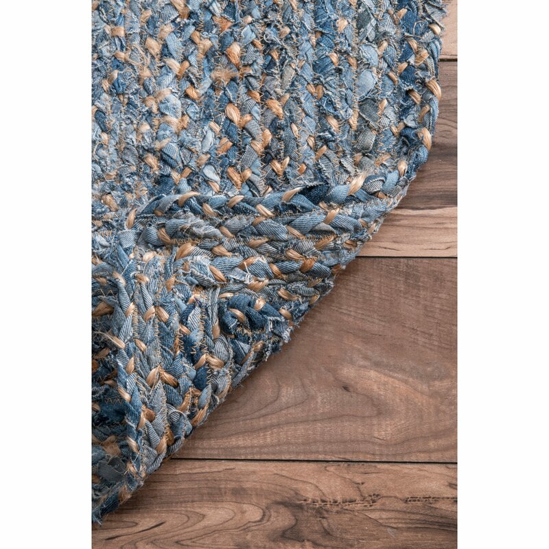 Heavy Duty Rug for Living Room, Natural Fiber Rug, Denim Jute Rug Carpet
