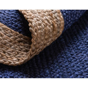 Heavy Duty Jute Rug, Navy Blue Rug, Natural Fiber Rug, Rug for Living Room