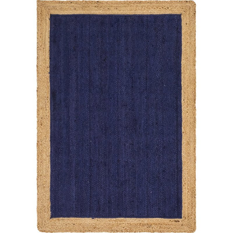 Heavy Duty Jute Rug, Navy Blue Rug, Natural Fiber Rug, Rug for Living Room