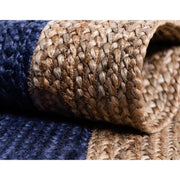 Heavy Duty Jute Rug, Navy Blue Rug, Natural Fiber Rug, Rug for Living Room