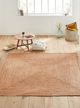 Contemporary Area Rug 8'x8' Natural Fiber Rug 7'x9' Braided Jute Runner 2'x18'