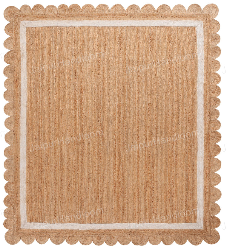 Custom Size Rugs Jute Scalloped Rug Handwoven Hallway Runner Seagrass Doormat