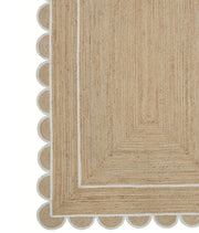 Custom Size Scalloped Jute Rugs Handwoven Jute Runner for Kitchen Hallway