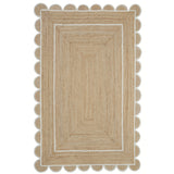 Custom Size Scalloped Jute Rugs Handwoven Jute Runner for Kitchen Hallway