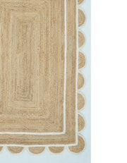 Custom Size Scalloped Jute Rugs Handwoven Jute Runner for Kitchen Hallway