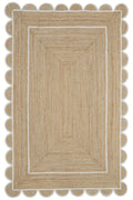 Custom Size Scalloped Jute Rugs Handwoven Jute Runner for Kitchen Hallway