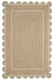 Custom Size Scalloped Jute Rugs Handwoven Jute Runner for Kitchen Hallway