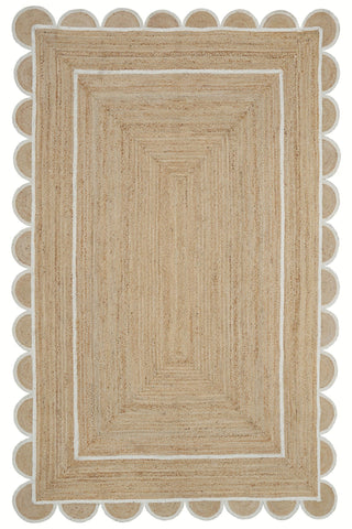 Custom Size Scalloped Jute Rugs Handwoven Jute Runner for Kitchen Hallway