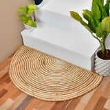 Half Moon Jute Doormat, Natural Half Round Rug, Rustic Entryway Mat for Front Door/Bathroom Door
