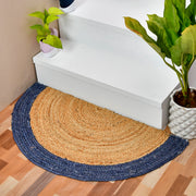 Half Moon Braided Jute Rug, Natural Half Circle Doormat, Half Round Welcome Doormat for Front Door