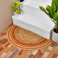 Bohemian Jute Doormat for Front Door, Half Circle Entryway Rug, Half Moon Welcome Doormat