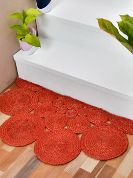 Scalloped Half Circle Entryway Rug for Front Door, Half Moon Bathroom/Kitchen Doormat