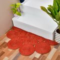 Scalloped Half Circle Entryway Rug for Front Door, Half Moon Bathroom/Kitchen Doormat