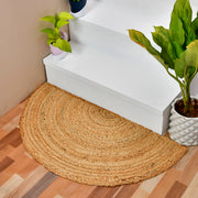 Natural Jute Seagrass Half Circle Welcome Doormat, Half Moon Rug for Entryway/Front Door Decor