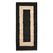 Natural Jute Runner Rug for Hallway/Kitchen/Entryway | Black Jute Stair Runner Carpet