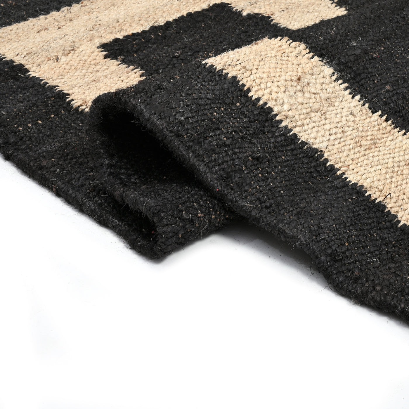 Natural Jute Runner Rug for Hallway/Kitchen/Entryway | Black Jute Stair Runner Carpet
