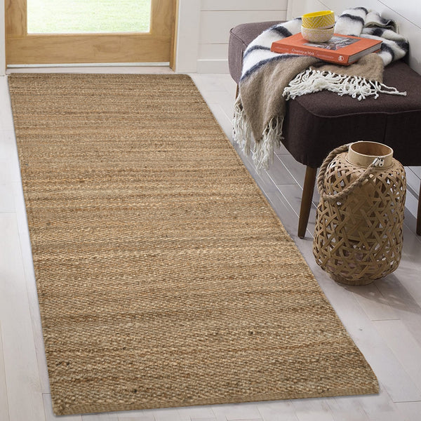 Natural Jute Runner for Stairs | Heavy Duty Jute Hall Runner | Woven Natural Kitchen Carpet Rug