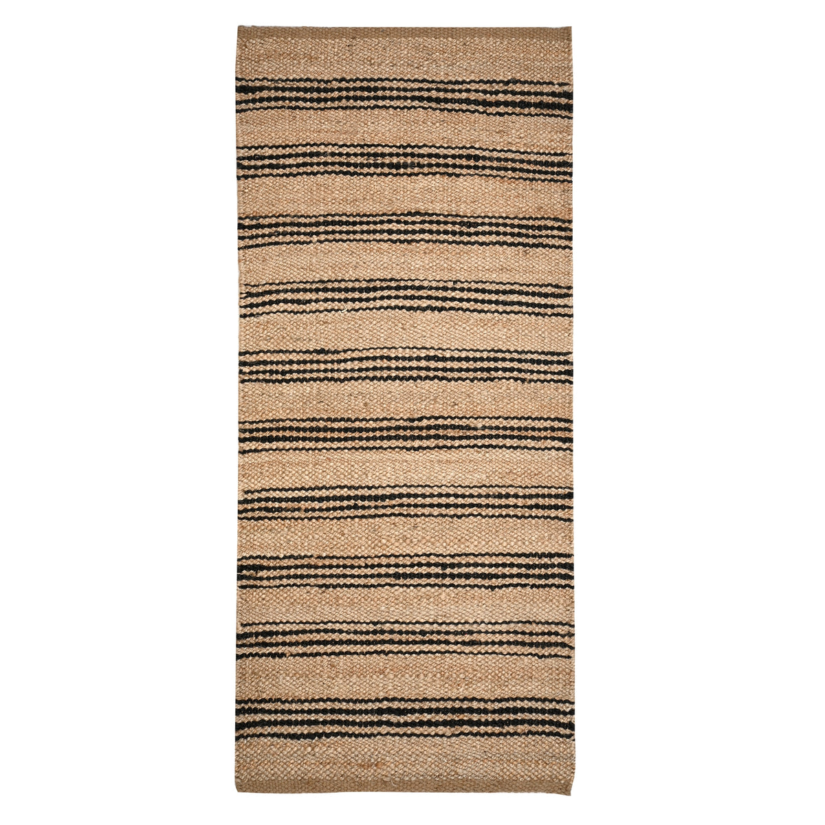 Striped Pattern Jute Stair Carpet | Handwoven Hallway Runner for Heavy Traffic Areas