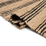 Striped Pattern Jute Stair Carpet | Handwoven Hallway Runner for Heavy Traffic Areas