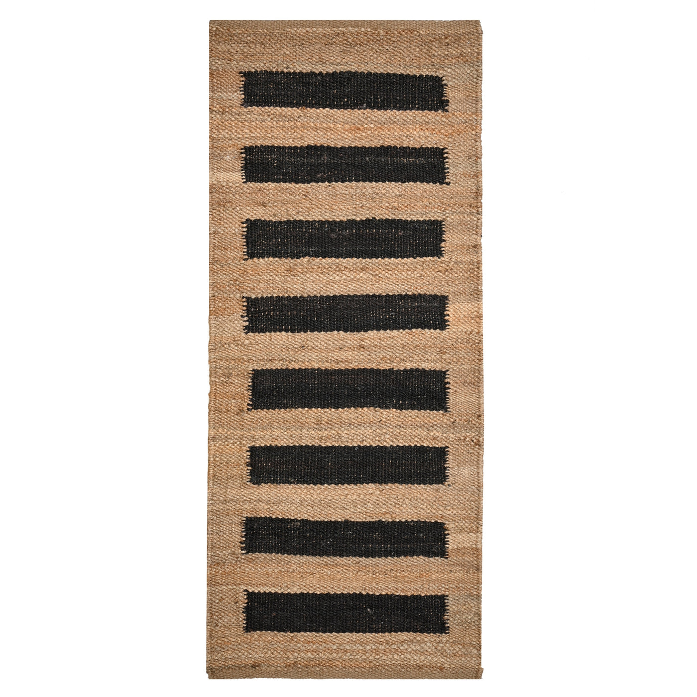 Black Beige Jute Runner Rug for Hall/Entry Door/Kitchen | Seagrass Jute Runner for Stairs
