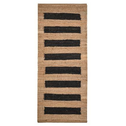 Black Beige Jute Runner Rug for Hall/Entry Door/Kitchen | Seagrass Jute Runner for Stairs