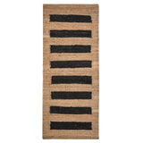 Black Beige Jute Runner Rug for Hall/Entry Door/Kitchen | Seagrass Jute Runner for Stairs