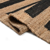 Black Beige Jute Runner Rug for Hall/Entry Door/Kitchen | Seagrass Jute Runner for Stairs