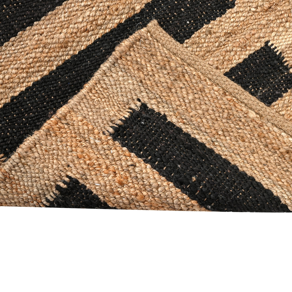 Black Beige Jute Runner Rug for Hall/Entry Door/Kitchen | Seagrass Jute Runner for Stairs