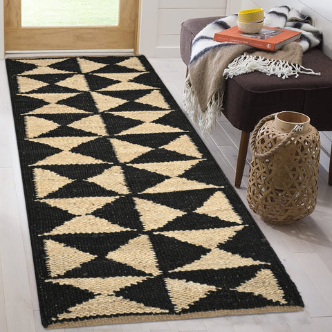 Long Jute Hallway Runner | Handwoven Carpet for Entryway | Antique Jute Stair Treads Runner Carpet