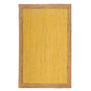 Natural Jute Runner Rug for Hallway – Yellow Long Entryway Carpet, Sustainable Floor Runner