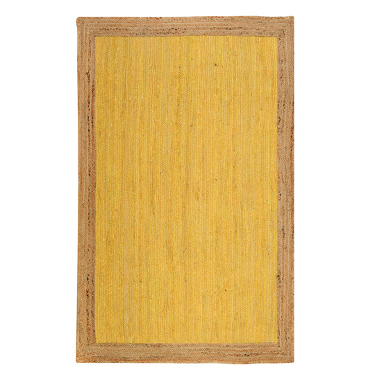 Natural Jute Runner Rug for Hallway – Yellow Long Entryway Carpet, Sustainable Floor Runner
